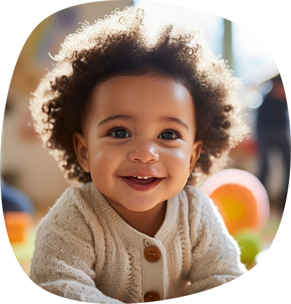 infant boy smiling